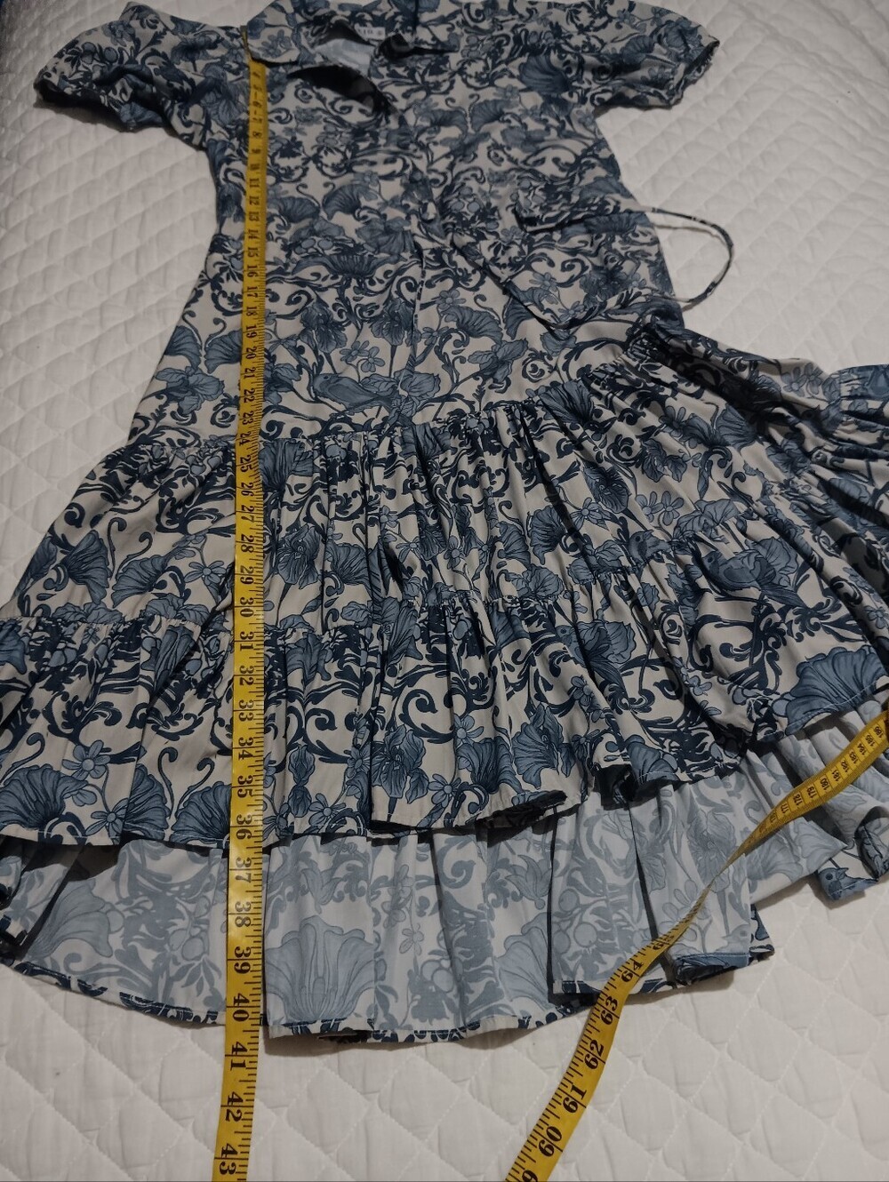KLEID FOR HER Blue Floral High-Low Button Dress Size S - Picture 10 of 11